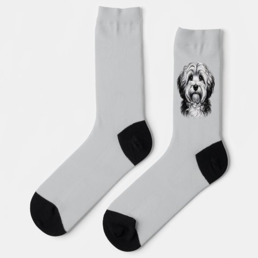Zeichnend Havanese Hund Socken (Linkes Detail)