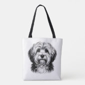 Zeichnend Havanese Hund Tasche (Rückseite)