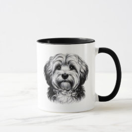 Zeichnend Havanese Hund Tasse