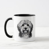 Zeichnend Havanese Hund Tasse (Links)