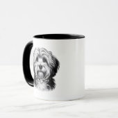 Zeichnend Havanese Hund Tasse (Vorderseite Links)