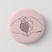 Zeichnend Herz-Pink-Linie Button (Vorderseite)