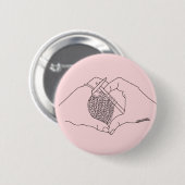 Zeichnend Herz-Pink-Linie Button (Vorne & Hinten)