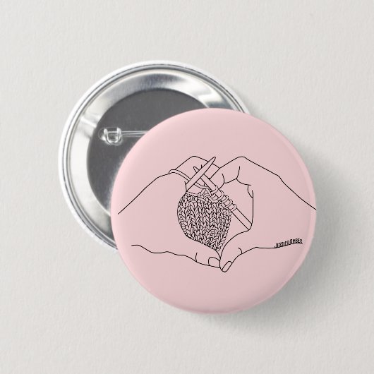 Zeichnend Herz-Pink-Linie Button (Vorne & Hinten)
