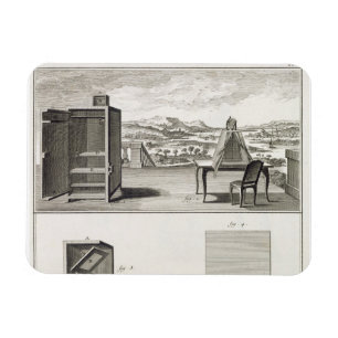 Zeichnend Hilfsmittel: eine einfache Holzkamera ob Magnet