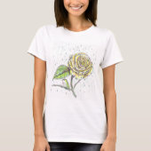 Zeichnend Hummingvogel und Rose im Regen T-Shirt (Vorderseite)
