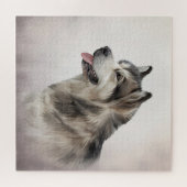 Zeichnend Hund Alaskan Malamute Puzzle (Horizontal)