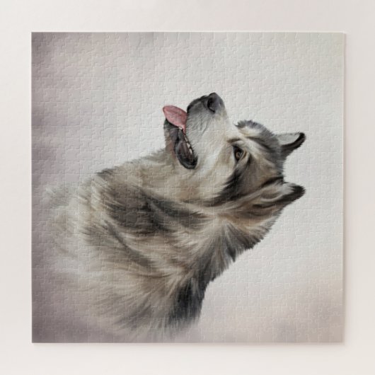 Zeichnend Hund Alaskan Malamute Puzzle (Horizontal)