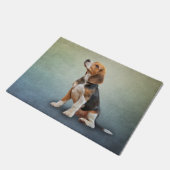 Zeichnend Hund-Beagle Fußmatte (Schrägansicht)