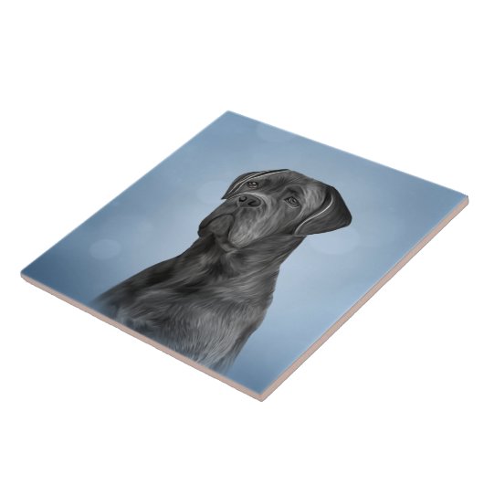 Zeichnend Hund Cane Corso - Italienischer Mastiff Fliese (Seite)