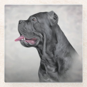 Zeichnend Hund Cane Corso - Italienischer Mastiff  Glasuntersetzer