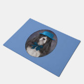Zeichnend Hund Cavalier King Charles Spaniel Fußmatte (Schrägansicht)