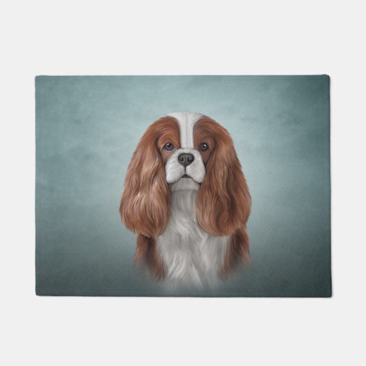 Zeichnend Hund Cavalier King Charles Spaniel Fußmatte (Vorderseite)