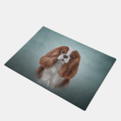 Zeichnend Hund Cavalier King Charles Spaniel Fußmatte (Schrägansicht)