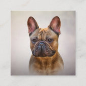 Zeichnend Hund Französischer Bulldog 5 Quadratische Visitenkarte (Rückseite)