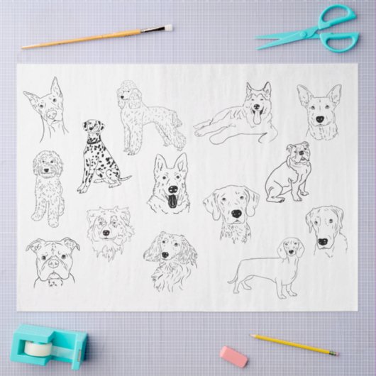 Zeichnend Hund Seidenpapier (Basteln)