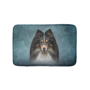 Zeichnend Hund Shetland Sheepdog, Sheltie Badematte