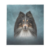 Zeichnend Hund Shetland Sheepdog, Sheltie Notizblock (Vorderseite)