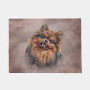 Zeichnend Hund Spitz Spitz Fußmatte