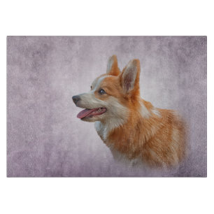 Zeichnend Hund Welsh Corgi Schneidebrett