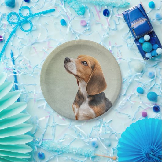 Zeichnend Hunde Beagle 7 Pappteller (Party)