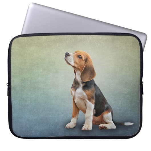 Zeichnend Hunde-Beagle Laptopschutzhülle (Vorderseite)