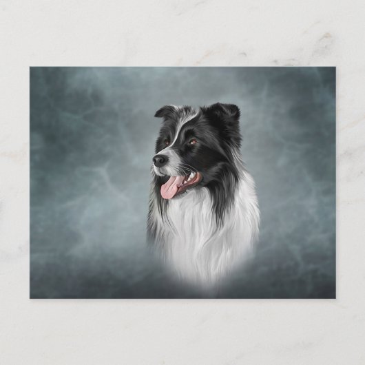 Zeichnend Hunderasse Border Collie Postkarte (Vorderseite)