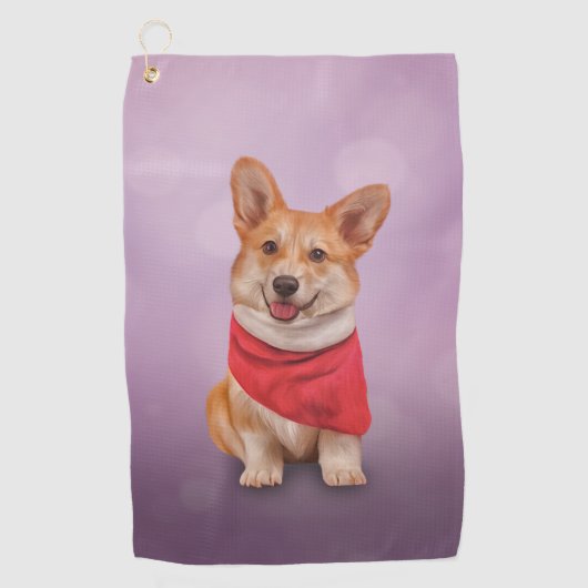Zeichnend Hundezucht Walisischer Corgi Golfhandtuch (Vorderseite)
