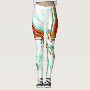 Zeichnend in gerollten Formen auf hellgriniger Tex Leggings