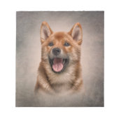 Zeichnend japanischer Shiba Inu Hund Notizblock (Vorderseite)