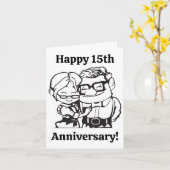 Zeichnend Jubiläumscouple Karte (Gelbe Blume)