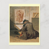Zeichnend junger Student, Chardin 1738 Postkarte (Vorderseite)