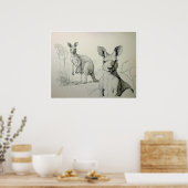 Zeichnend Kängurus - Kunstdrucken Poster (Küche)
