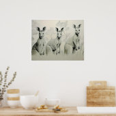 Zeichnend Kängurus - Kunstdrucken Poster (Küche)