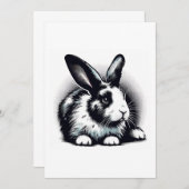 zeichnend Kaninchen Einladung (Vorne/Hinten)