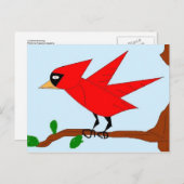 Zeichnend Kardinal Postkarte (Vorne/Hinten)
