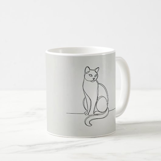 zeichnend Katze Kaffeetasse (VorderseiteRechts)
