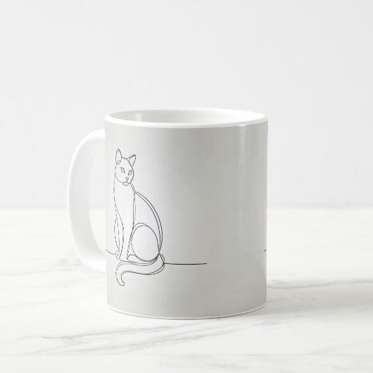 zeichnend Katze Kaffeetasse (Vorderseite Links)