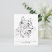 Zeichnend Katze Postkarte (Stehend Vorderseite)