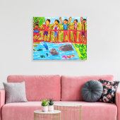 zeichnend Kinder Leinwanddruck (Insitu (Wohnzimmer))