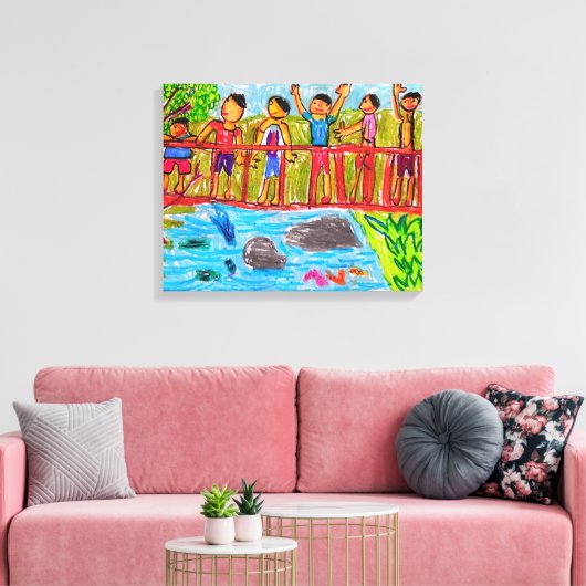 zeichnend Kinder Leinwanddruck (Insitu (Wohnzimmer))