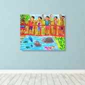 zeichnend Kinder Leinwanddruck (Insitu (Holzboden))