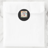 Zeichnend Kinder mit farbigem Chalk #4 Runder Aufkleber (Tasche)