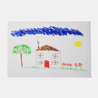 zeichnend Kinderhaus einer Türmatte