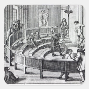 Zeichnend Klasse, 1739 Quadratischer Aufkleber