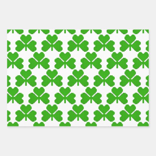 Zeichnend Kleeblatt-Gebäude-Blöcke Geschenkpapier Set (Vorderseite)