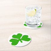 Zeichnend Kleeblatt-Gebäude-Blöcke Runder Pappuntersetzer (Vor Ort)