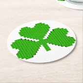 Zeichnend Kleeblatt-Gebäude-Blöcke Runder Pappuntersetzer (Angewinkelt)