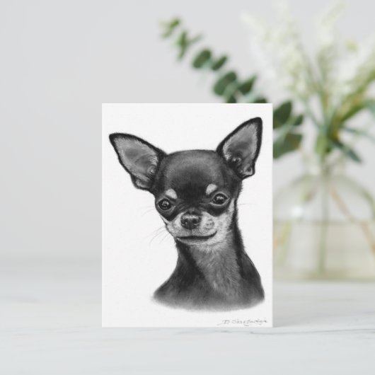 Zeichnend Kohle mit weichem Blick Postkarte (Stehend Vorderseite)