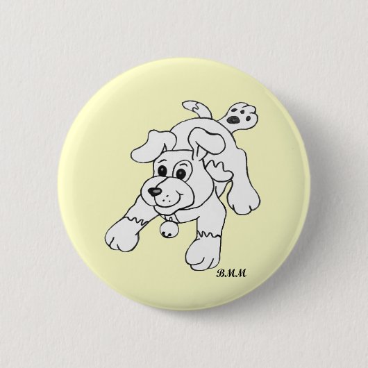 Zeichnend Kohlenhund Button (Vorderseite)